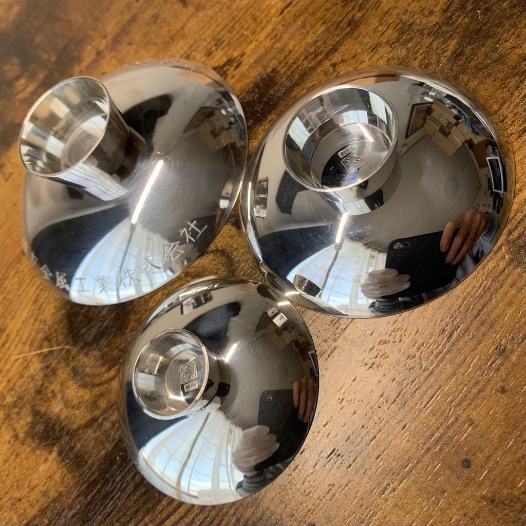 H105⭐︎純銀製 三重盃 尚美堂造 141g 共箱入 銀杯