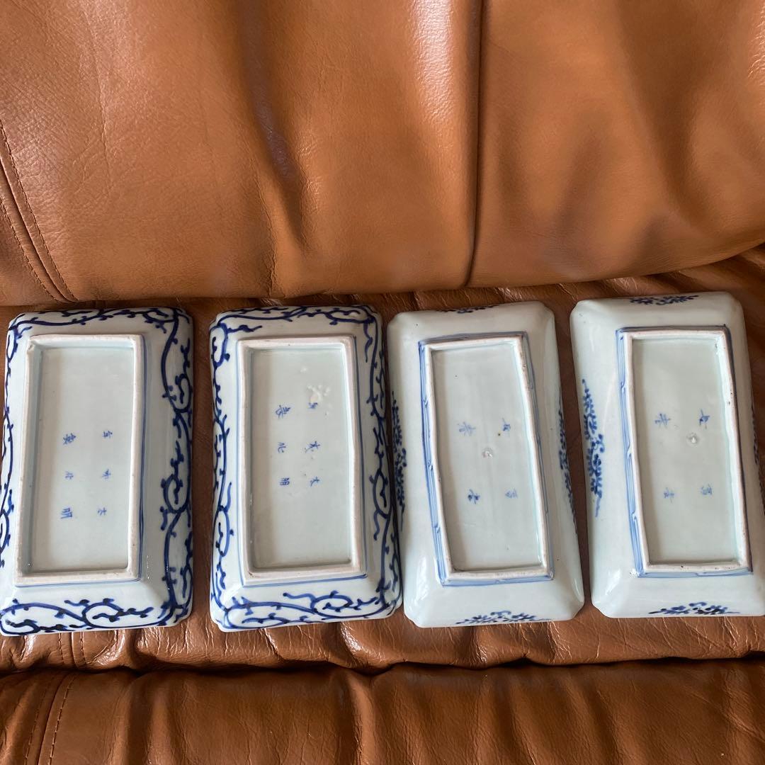 古伊万里　長皿　骨董　角皿　アンティーク　染付