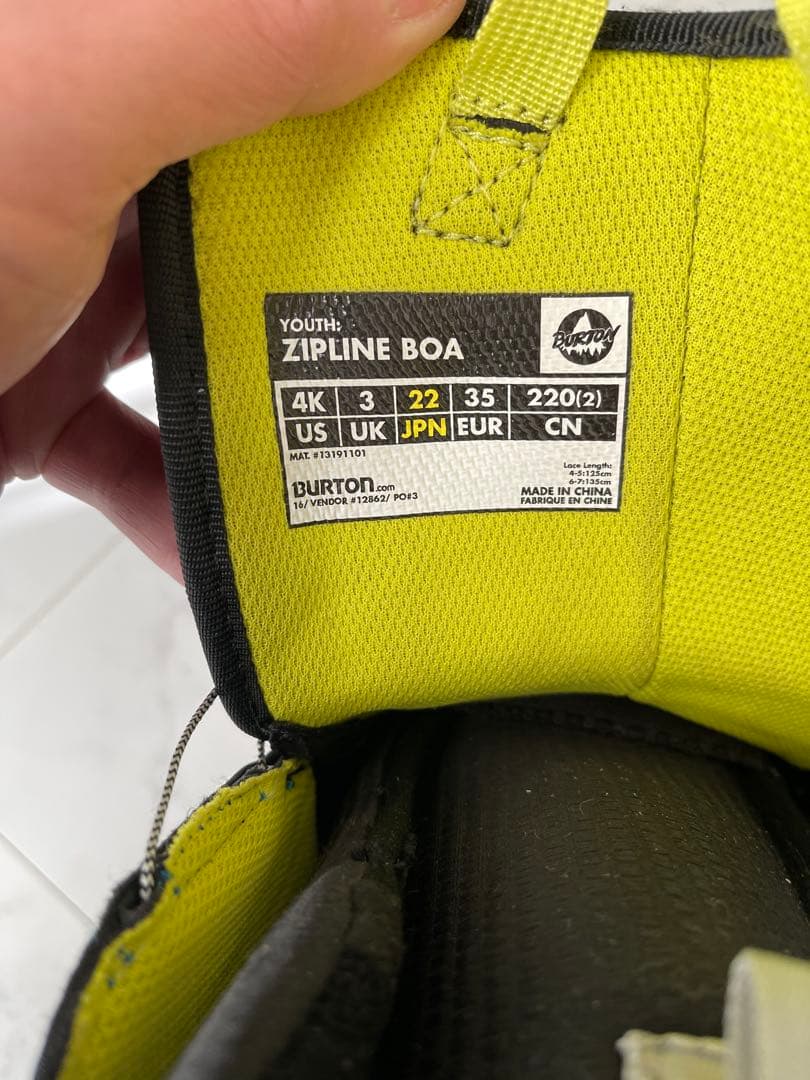 Burton ZIPLINE 子供用スノーボードブーツ BURTON 22.0