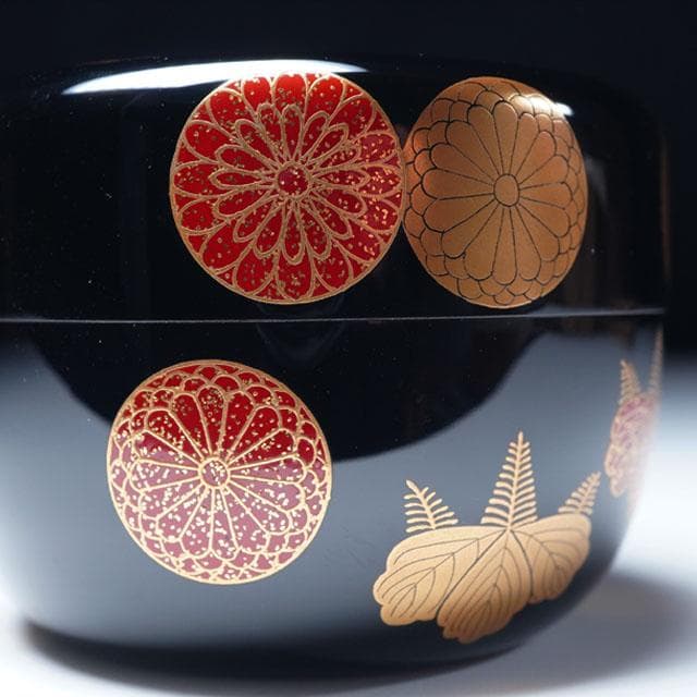 川端近左　高台寺蒔絵平棗　共箱　茶道具　茶器　薄茶　菊桐