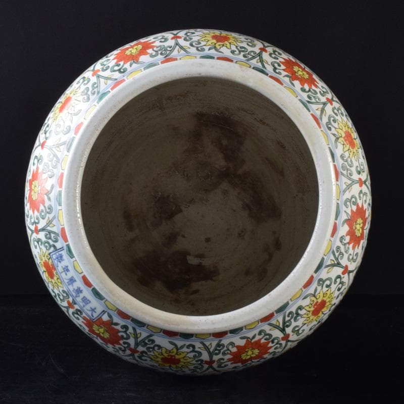 中国　大明萬暦年製　五彩　百鹿文　大壷　M　7312A