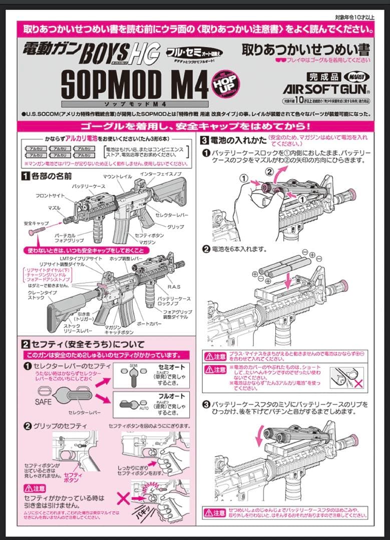 美品　東京マルイ カスタム　ソップモッドM4 電動ガン ボーイズ　金属ピニオン
