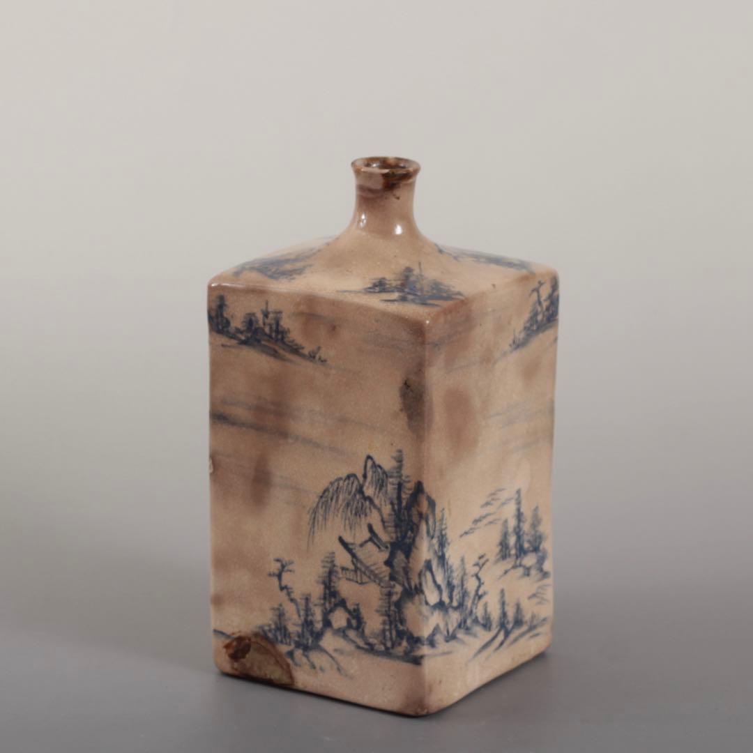 染付 角徳利 古美術 酒器 古道具 アンティーク 徳利