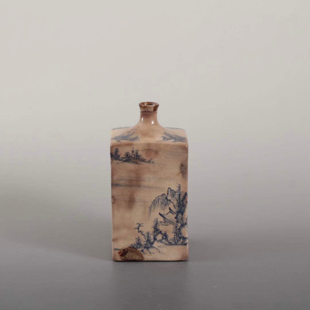 染付 角徳利 古美術 酒器 古道具 アンティーク 徳利