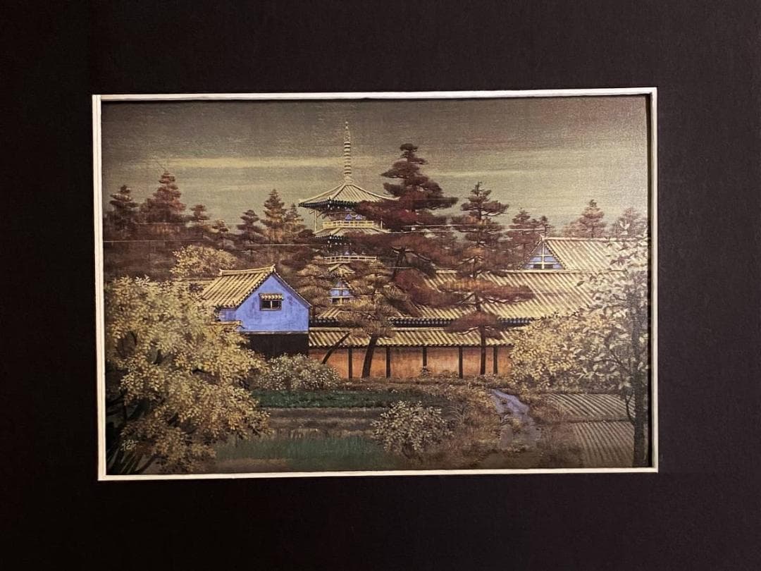 土屋雅裕、【斑鳩】、希少な額装用画集より、新品額装付、状態良好