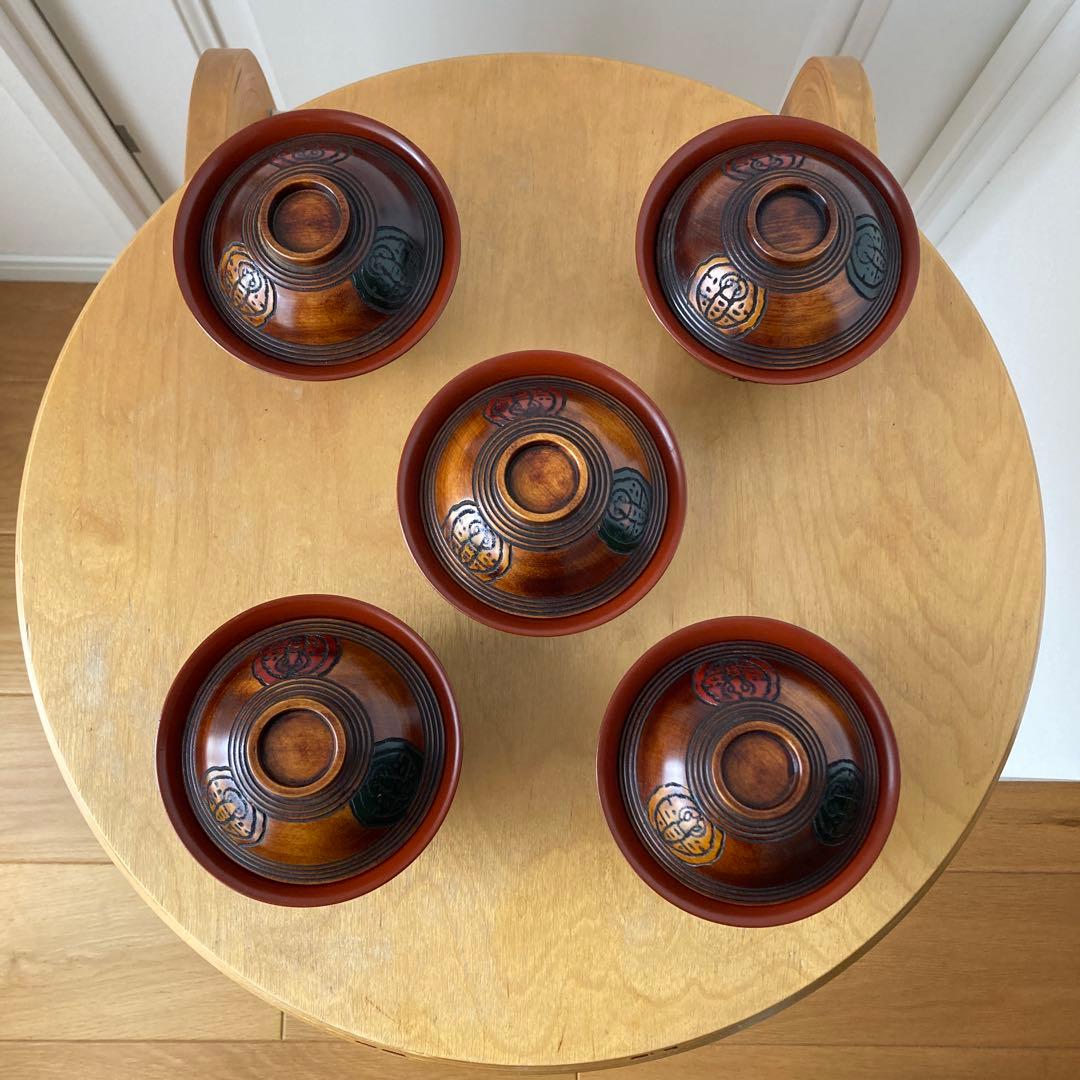 【専用です】烏城彫り　椀5客セット☆
