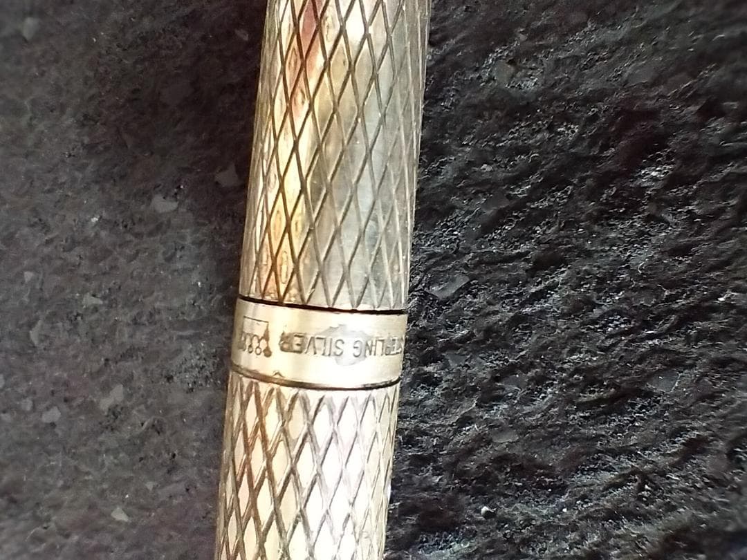 SHEAFFER シェーファー万年筆 14Kスターリングシルバー網目模様 USA