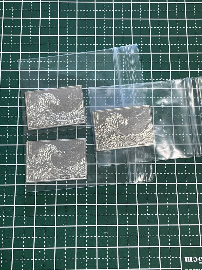 純銀レリーフ プレート ミニ 波の浮世絵 15.23g