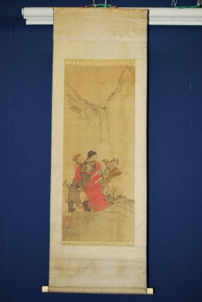 模写/松村呉春/ 酔李白之画/布袋屋掛軸HB-50