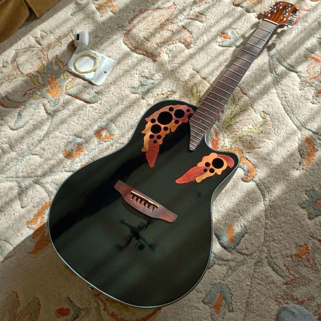 超美品　低弦高　Ovation エレアコギター 黒　Elite　おまけ付き