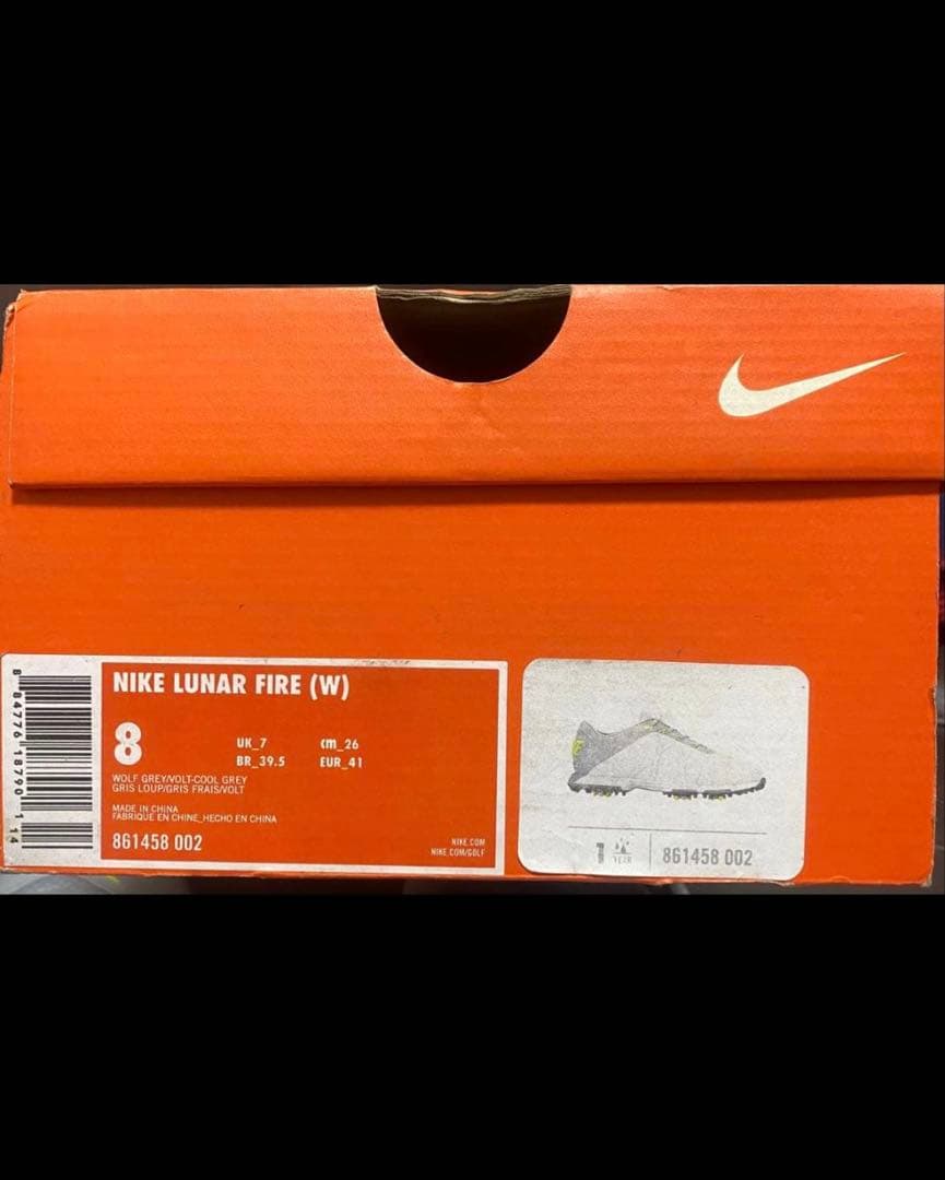 Nike ゴルフシューズ 861458-002 グレー/イエロー US8W