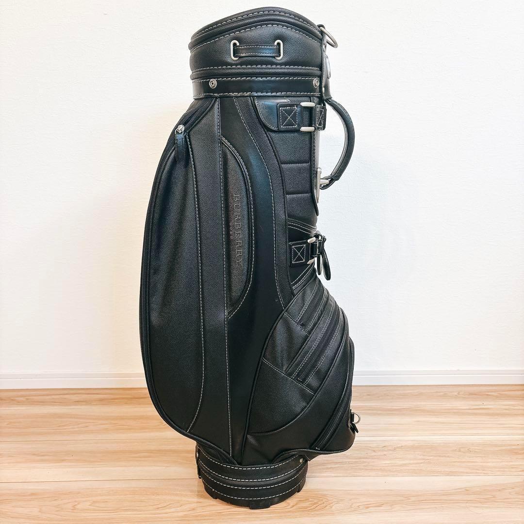 ✨送料無料✨ バーバリー ゴルフ キャディバッグ ゴルフバッグ レザー ブラック