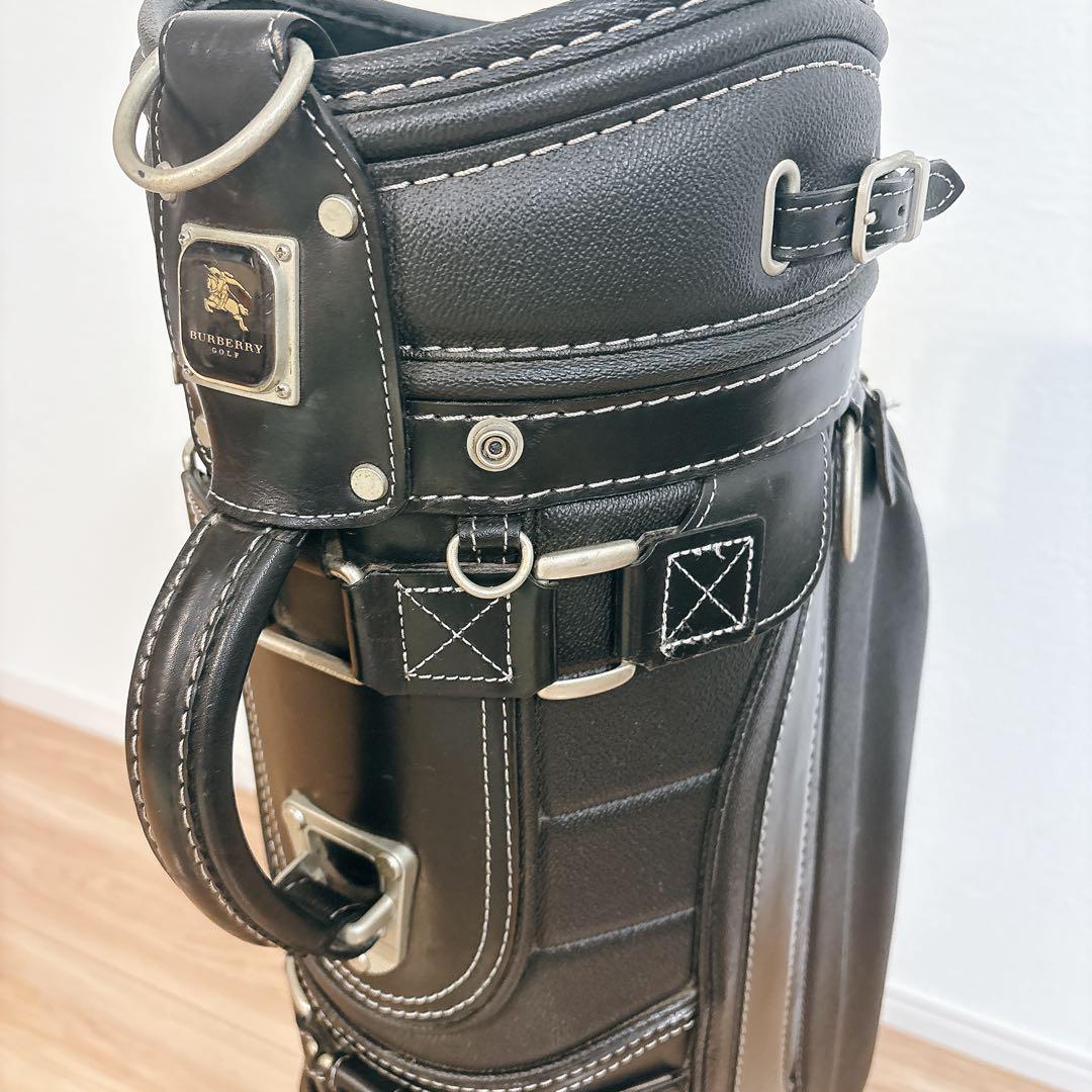 ✨送料無料✨ バーバリー ゴルフ キャディバッグ ゴルフバッグ レザー ブラック