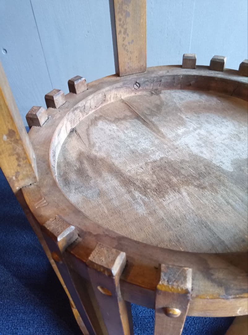 木製手炙り火鉢台　レトロ　ヴィンテージ　昭和　観葉植物