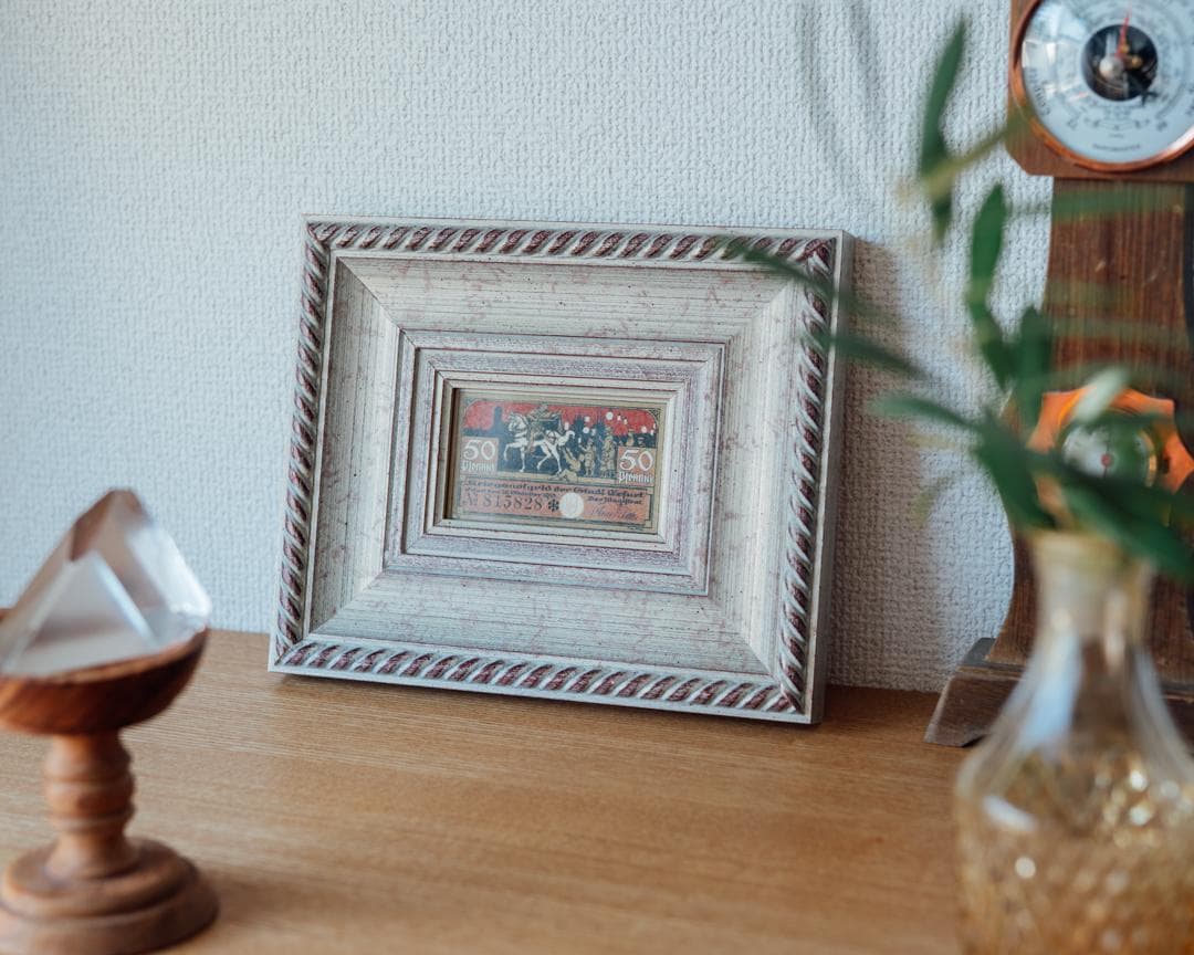 本物保証 アンティーク額装＋希少ノートゲルト2点 ドイツ~静謐と躍動の歴史~