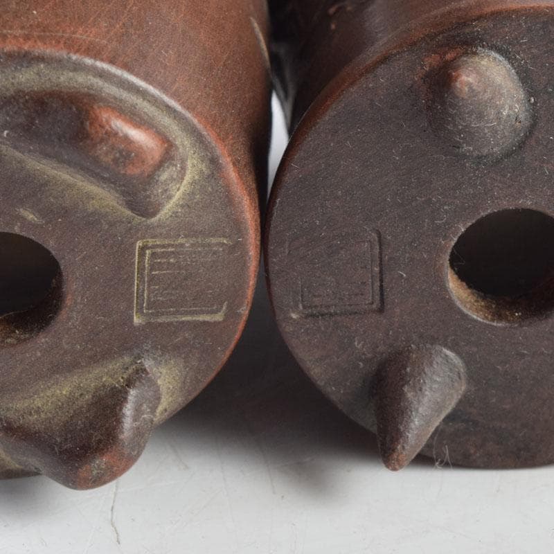 中国　鎧画軒　朱泥　漢詩山水文　鉢　4点まとめて　V　8948