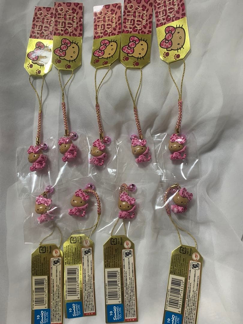 ハローキティ 根付け ご当地 ストラップ ヒョウ柄 大阪 日焼けキティ