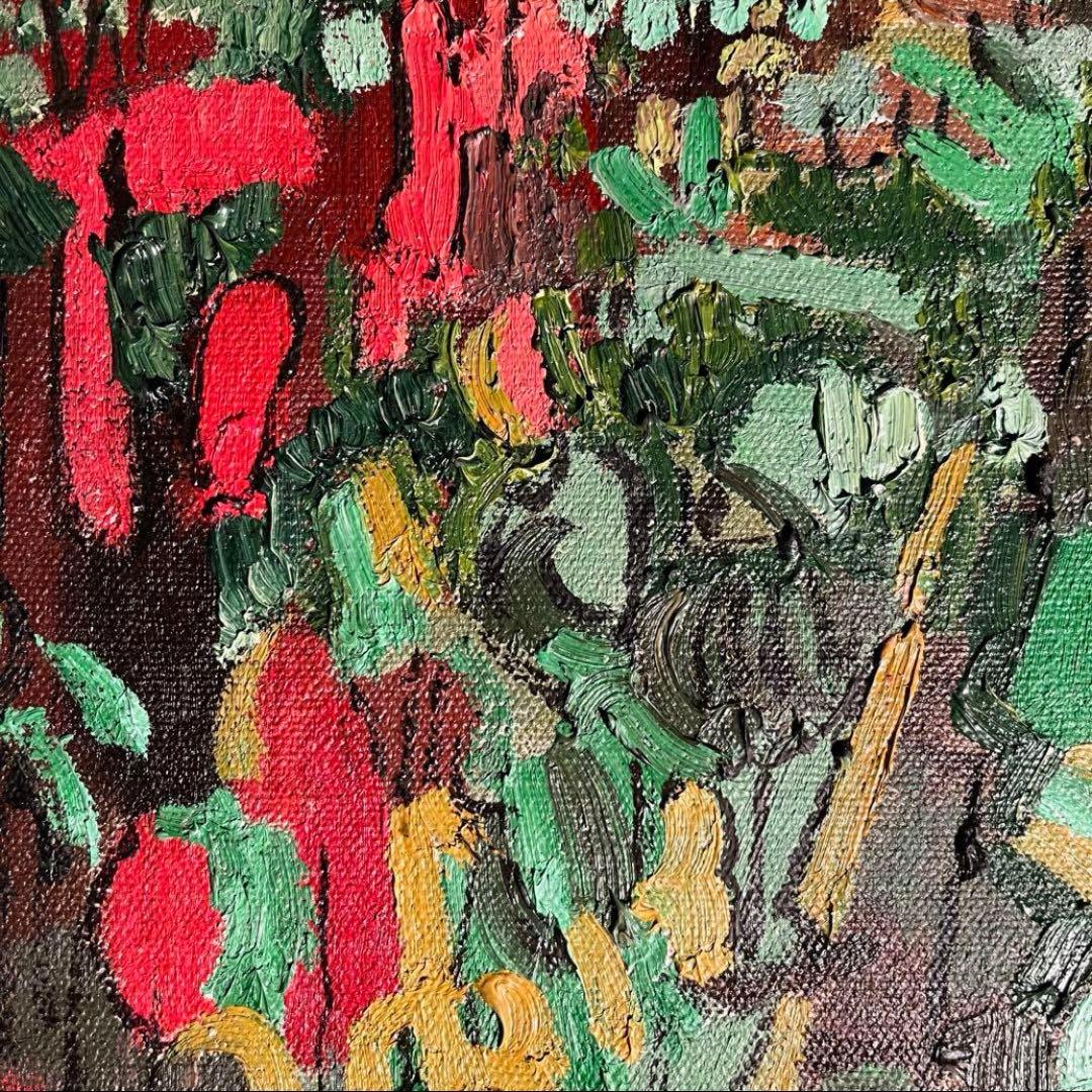 ★真作★ 文勝(ウンシュン) 無題 油絵 額付き 貴重作品