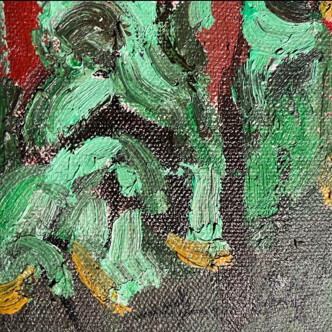 ★真作★ 文勝(ウンシュン) 無題 油絵 額付き 貴重作品