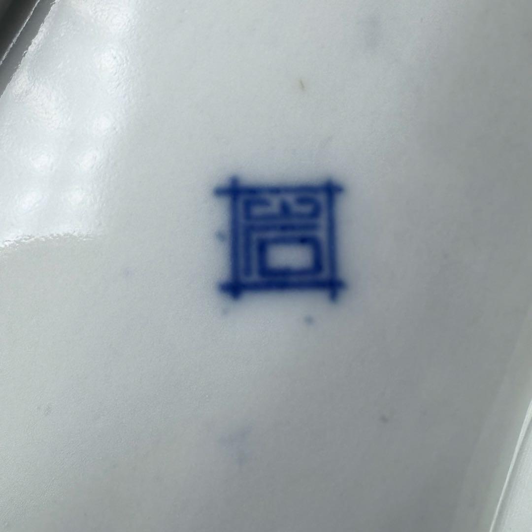 明治時代　有田焼　岩松平吾　色絵軍配形皿　五枚　角岩印　陽刻　珍品　残り僅か