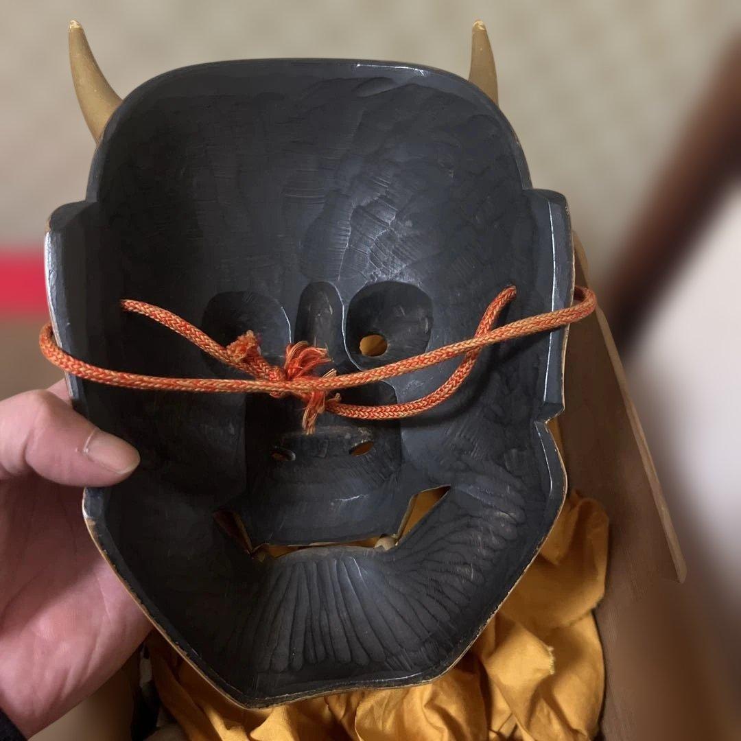 面打師 入江美法 作 木彫 彩色 能面 『 般若 』 合箱