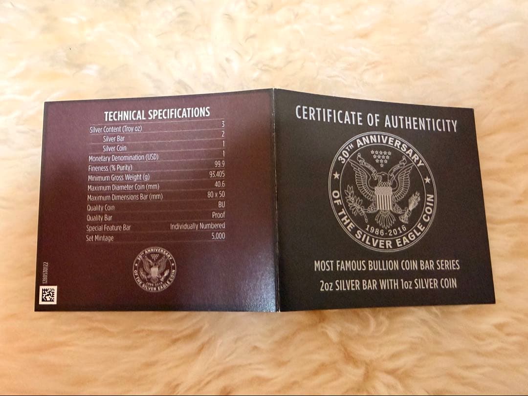 【美品・純銀】ウォーキングリバティ 30周年記念 3オンス銀貨《希少モデル