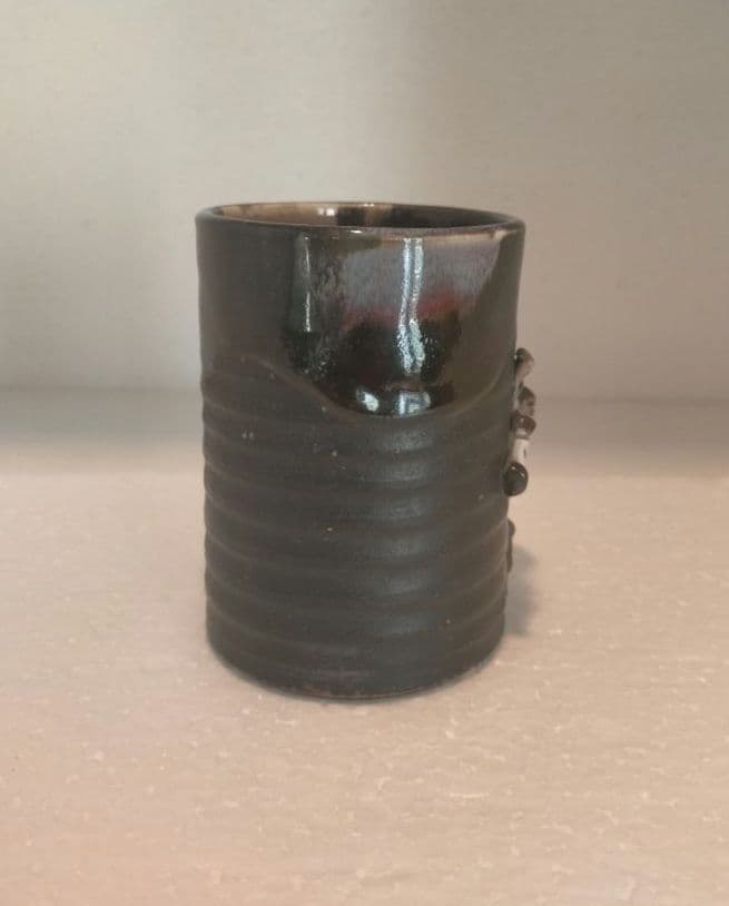 希少 里帰り 隅田焼 井上良斎 高浮彫 カップ アンティーク