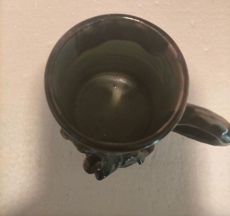 希少 里帰り 隅田焼 井上良斎 高浮彫 カップ アンティーク