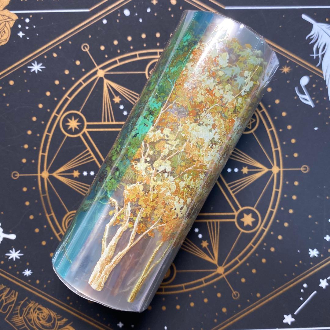 【9142】海外　マスキングテープ　5m巻　PET 自然　木　秋　背景装飾系