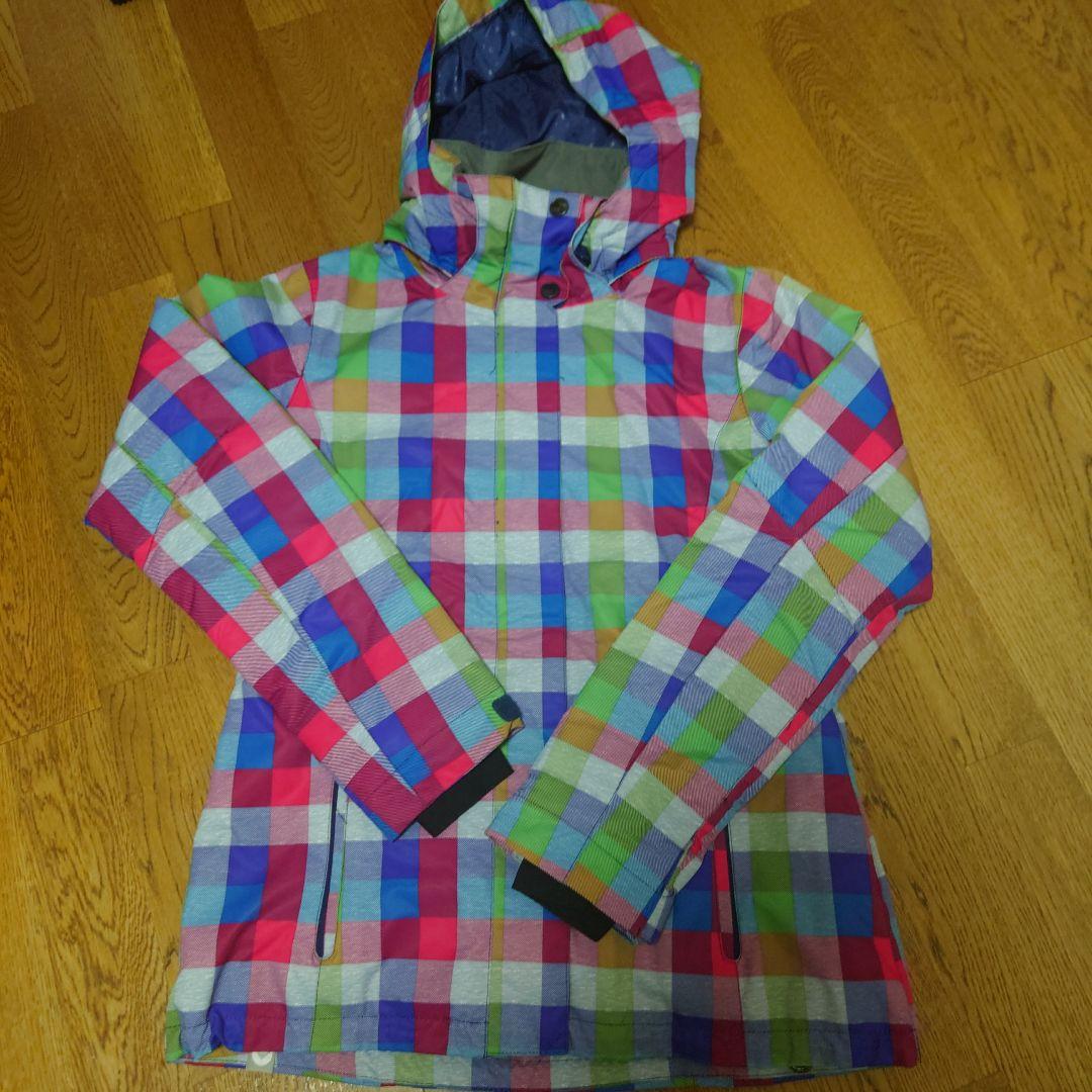 【美品】ROXY　スノボウェア　上下セット　Ｍ　チェック　マルチカラー　派手