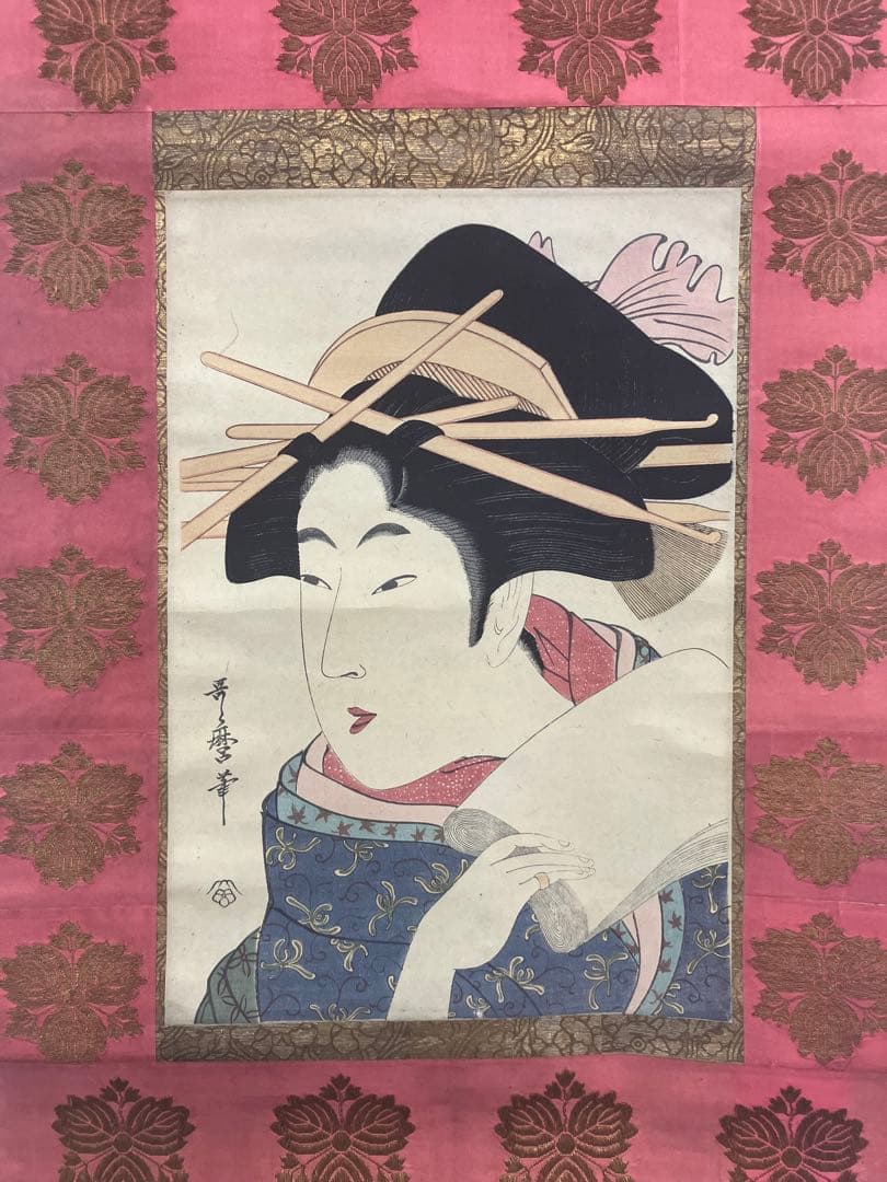 喜多川歌麿　版画　浮世絵　美人画　掛軸（Utamaro・Ukiyoe・Edo）