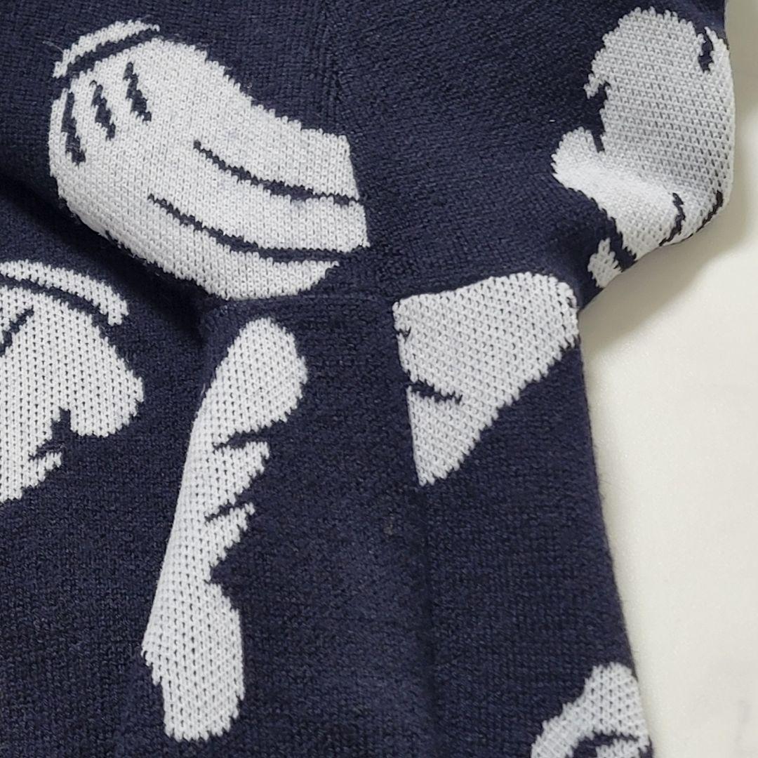 PEARLY GATES ミッキーマウス 総柄ニット セーター XL　黒 メンズ