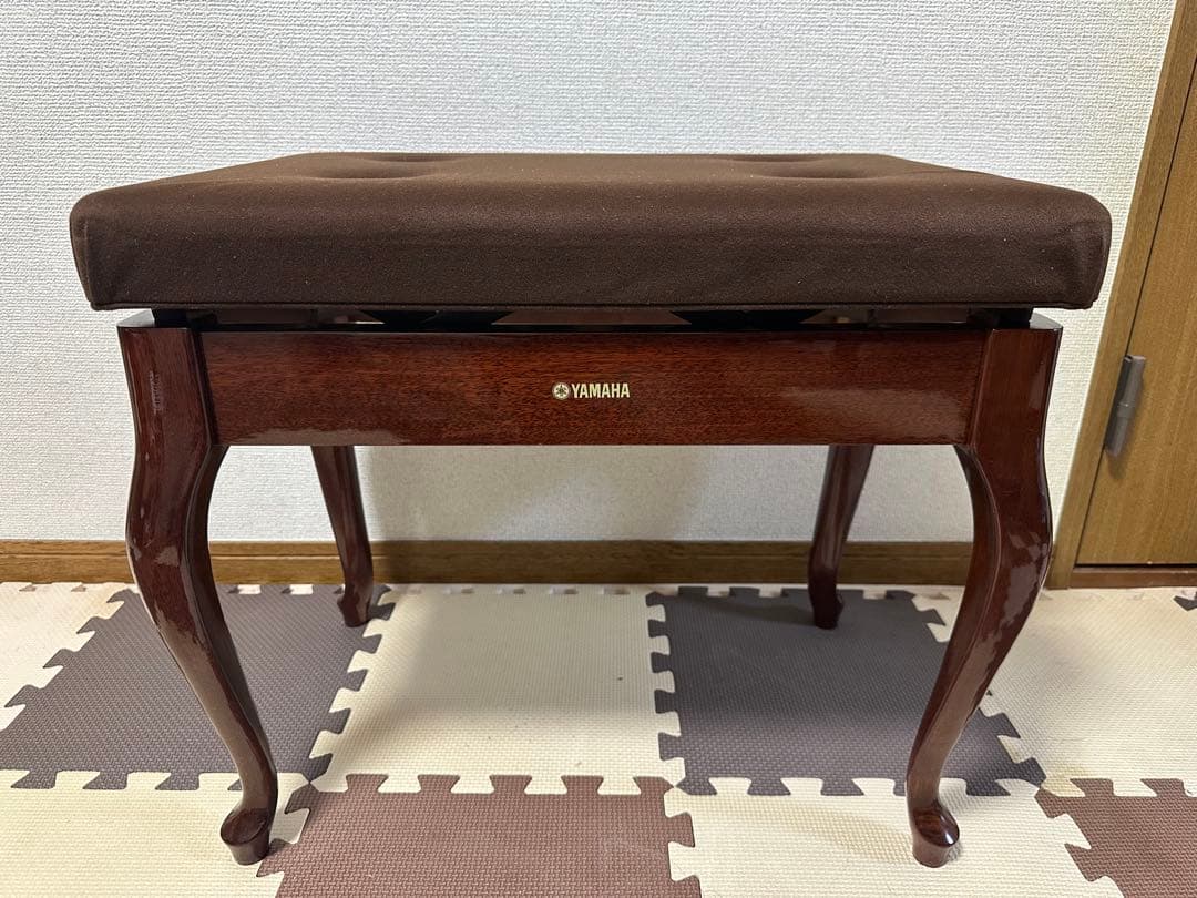 ヤマハ　ピアノ椅子　ベンチ椅子　木目猫脚