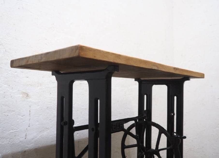 1159 黒ペンキのミシンテーブル　デスク　古家具　レトロ　リメイク　ビンテージ