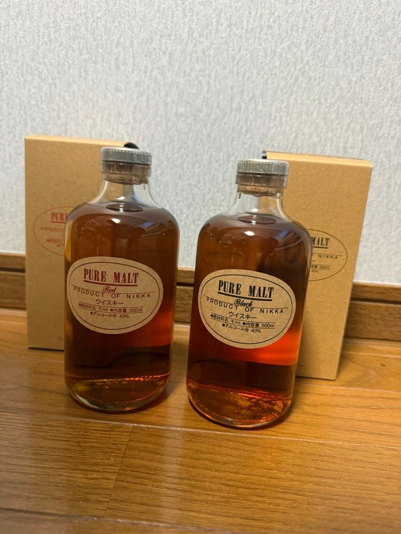 ピュアモルト　レッド・ブラック　２本セット　宮城峡　余市　蒸留所限定