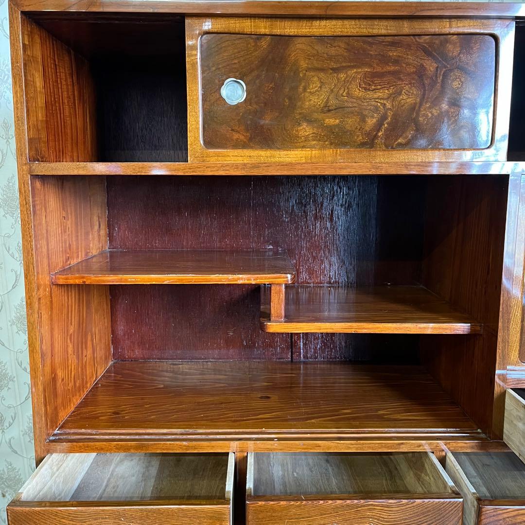 【アンティーク】昭和レトロ 木製 茶箪笥 食器棚 サイドボード 古民家 古家具