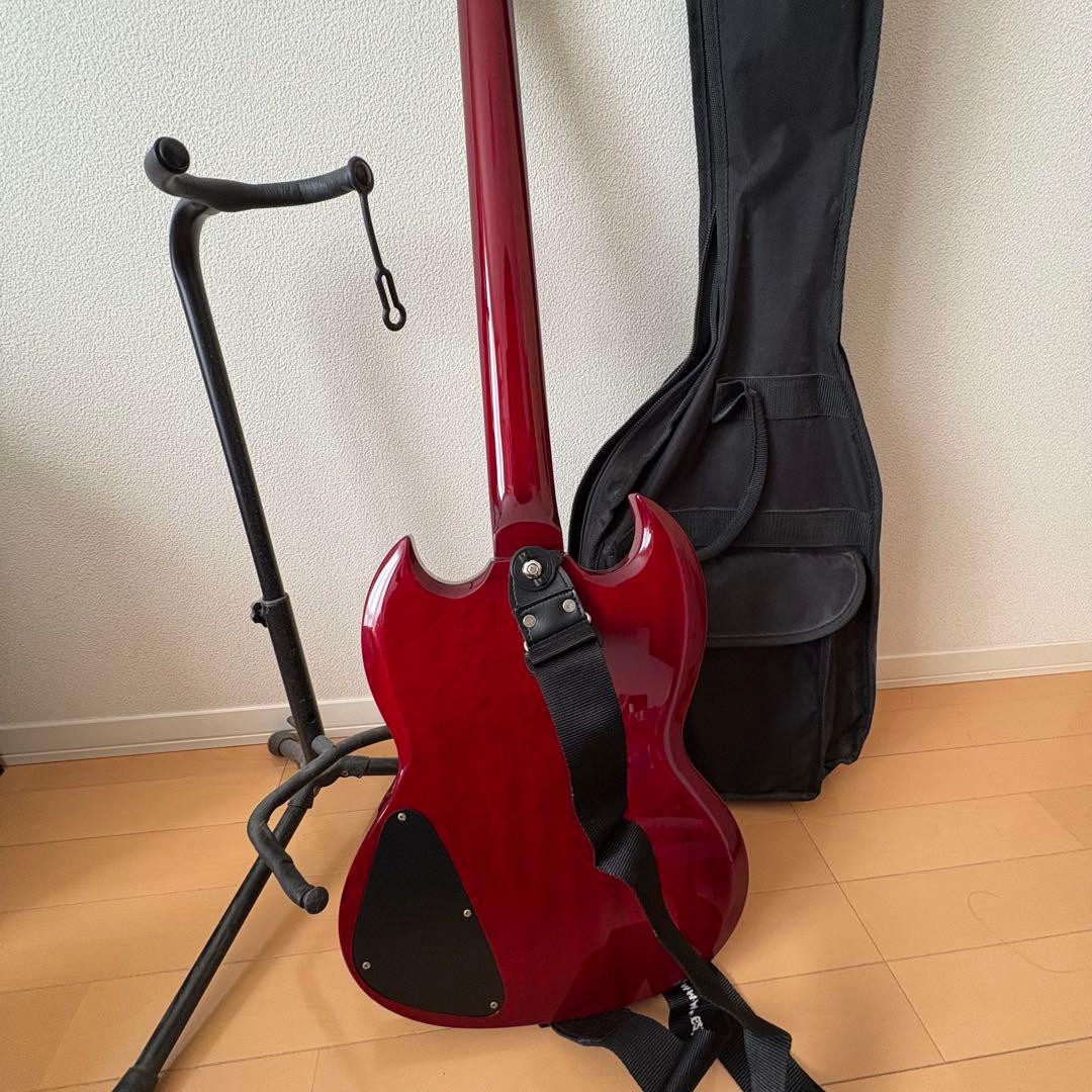 GrassRoots SG ギター レッド｜スタンド・ケース付き
