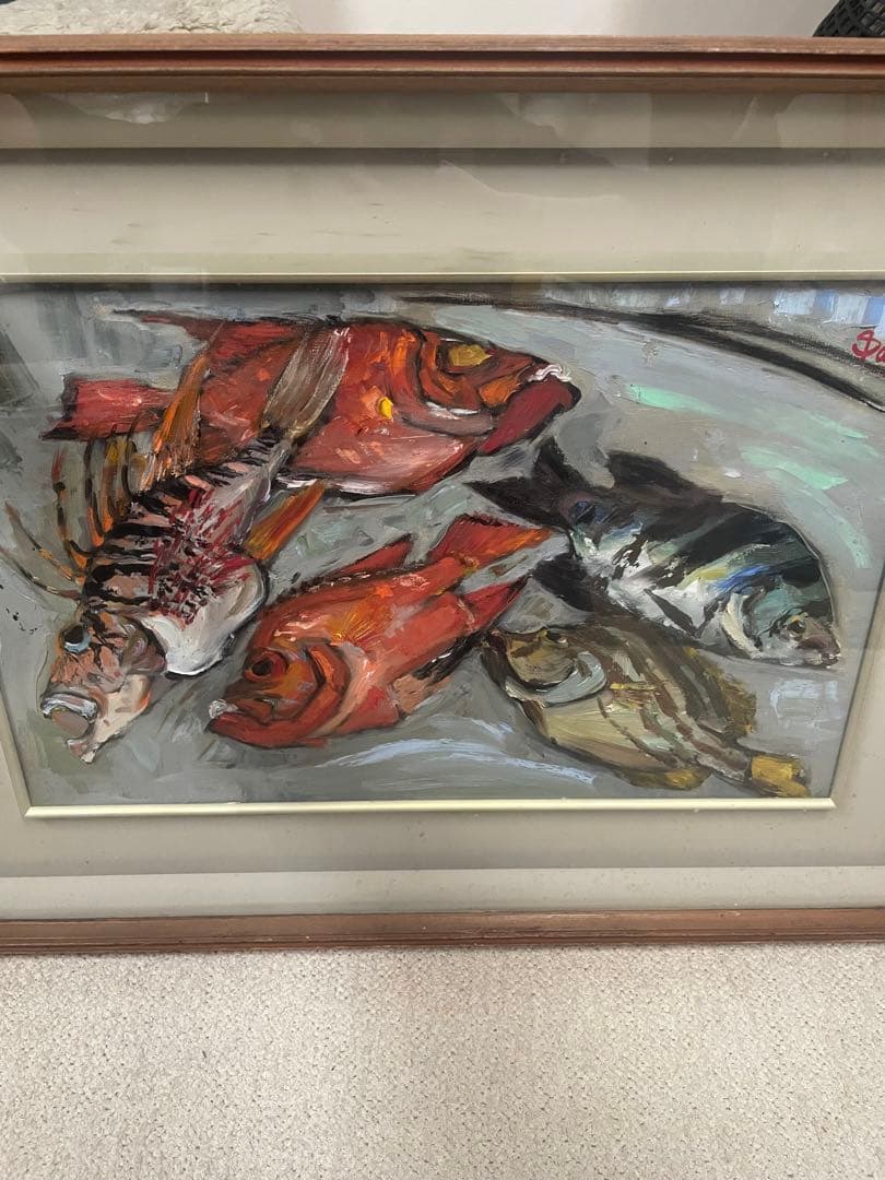 油彩画 木製フレーム付き