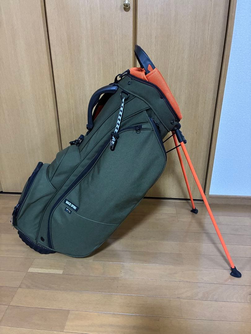 【美品】BACK SPIN!　スタンドキャディバッグ(カーキ)