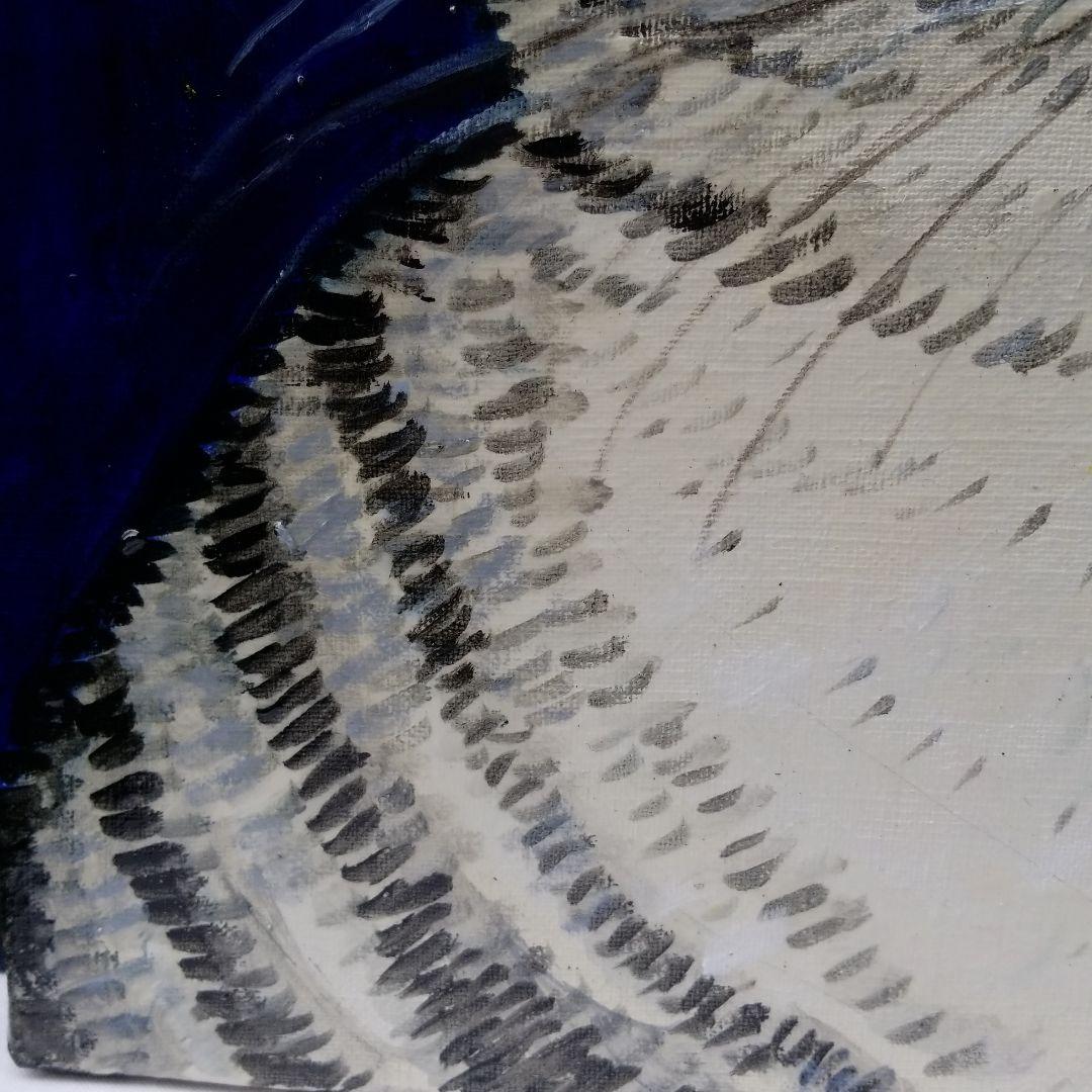 油絵　専用　花冠の猫　サバトラ白ちゃん