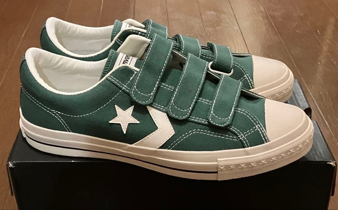 貴重 新品未使用 CONVERSE グリーン ベルクロシューズ 28センチ