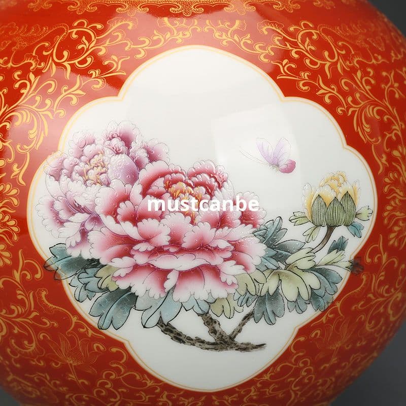 清雍正黄地琺瑯彩開窓花卉賞瓶 景徳鎮 陶磁器 装飾品 現代工芸品 美術品 置物