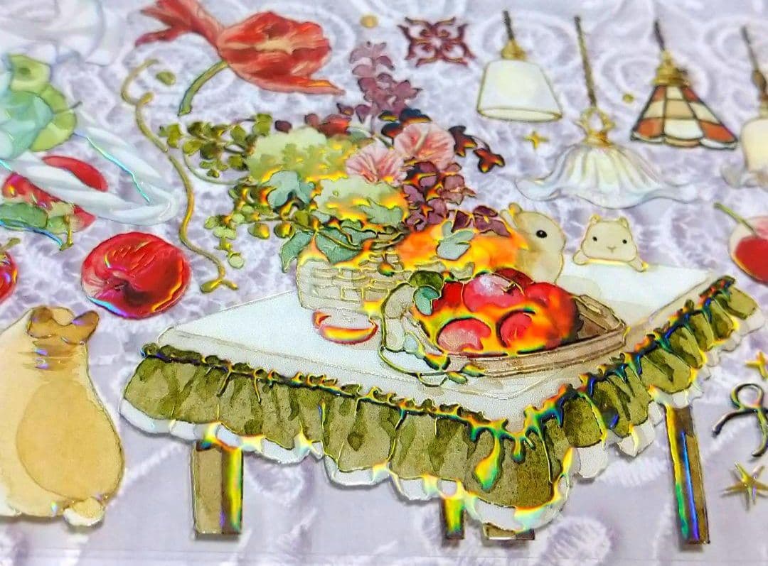 のこり２☆SALE☆J499＃绯翠随想(虹光)切売り海外人物装飾マステ女子