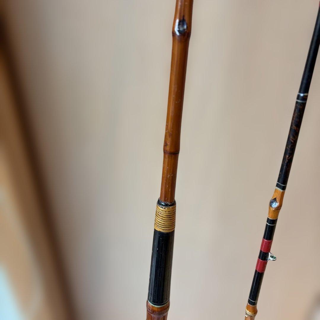 手作り　骨董　和竿　全竹　落し込み　へチ竿　、210、7尺
