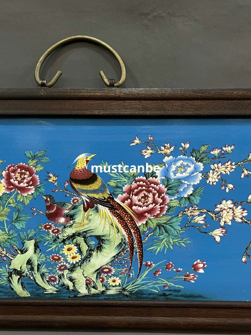 景徳鎮 繁花似錦花鳥陶板画 応接間 玄関書斎 茶室 掛屏 装飾品 工芸品 置物