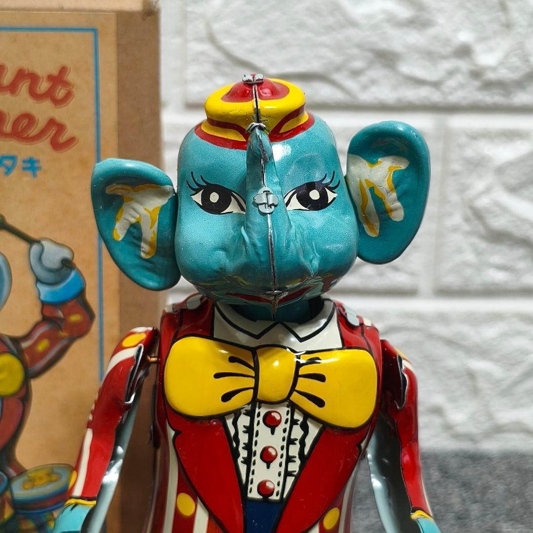 Elephant Drummer 象のドラマー レトロ金属製 ブリキ　おもちゃ