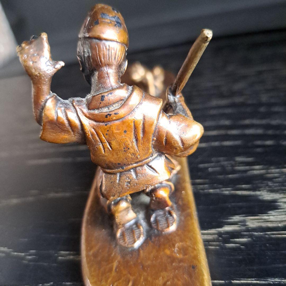 書道具　高岡銅製　花咲爺さん　下尾治彦作　 [ここ掘れワンワン] 小判がザクザク