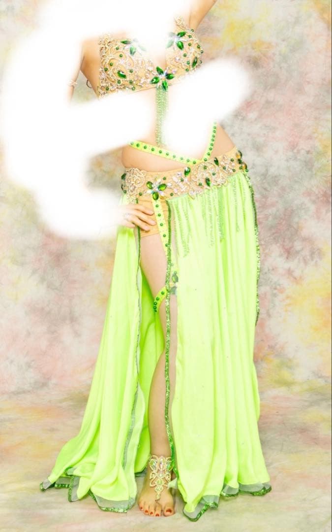 ベリーダンス セットアップ ライトグリーン
