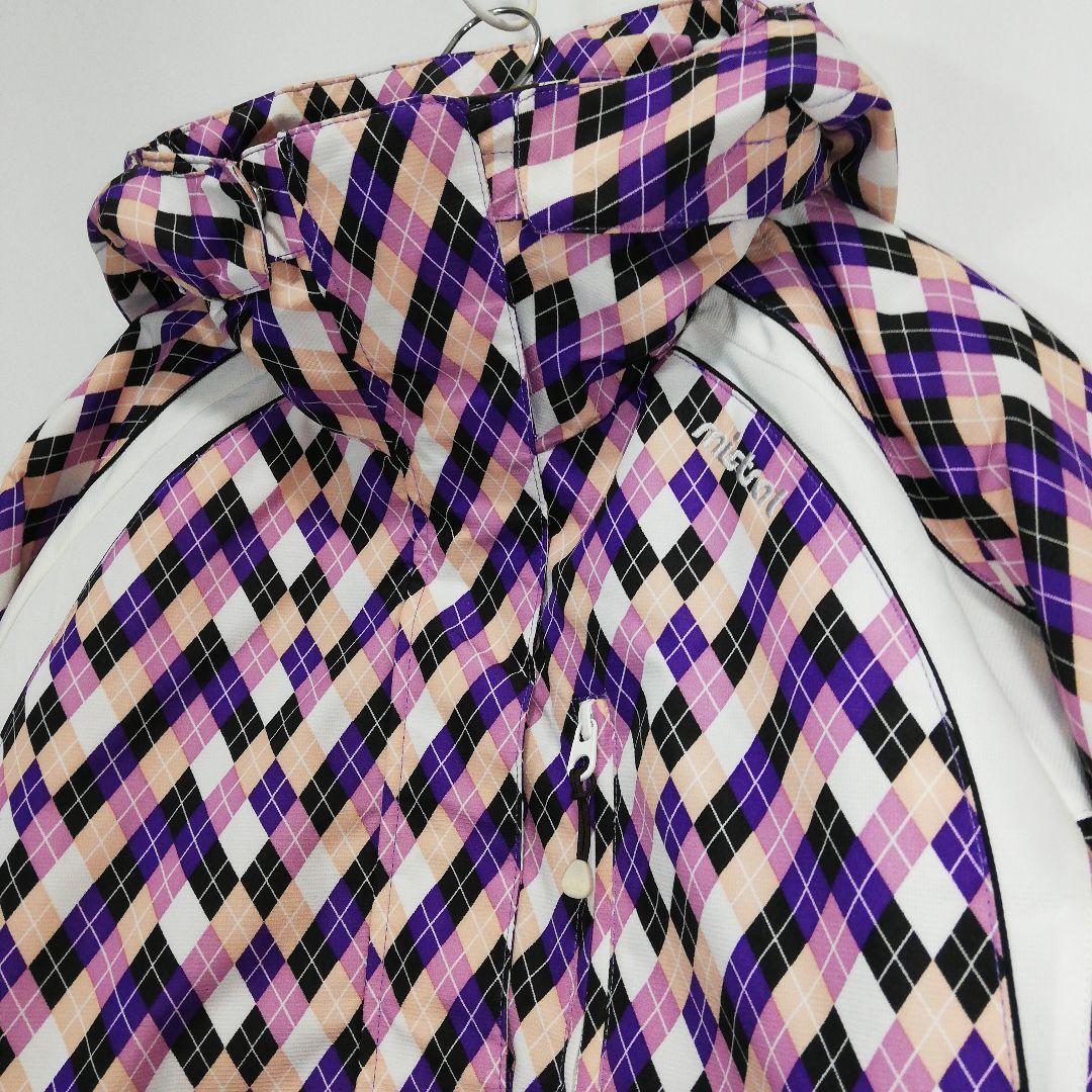 レディース LLサイズ スキーウェア ジャケット アーガイル パープル系 女性用