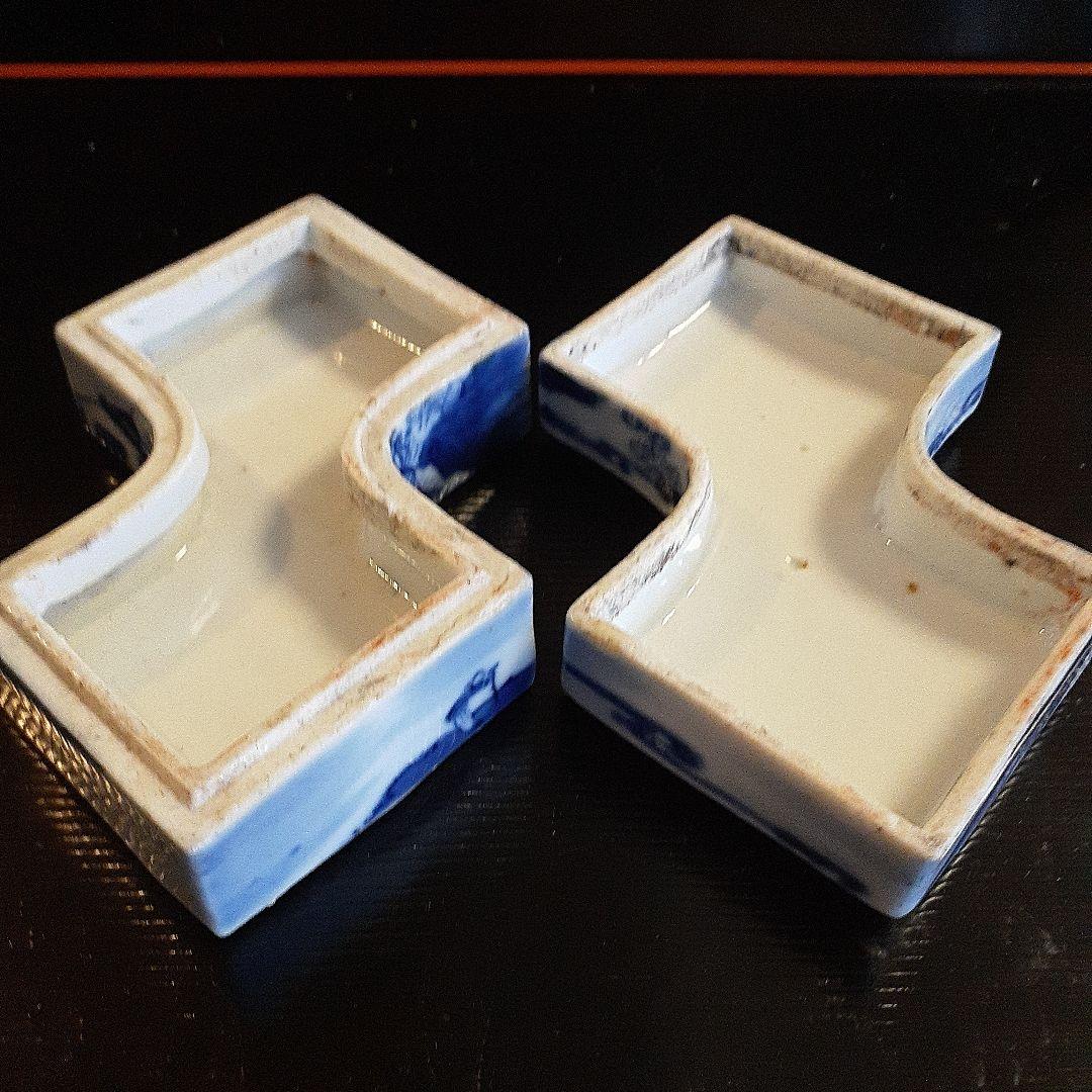 大明成化年製銘菱形染め付け香合